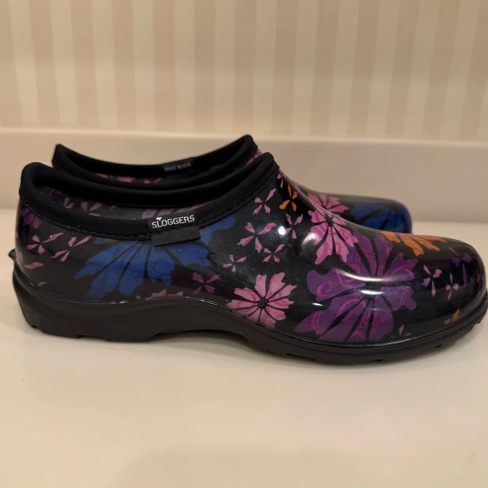 Sloggers Waterproof Floral Flower Power Comfort Rain And Garden Shoes